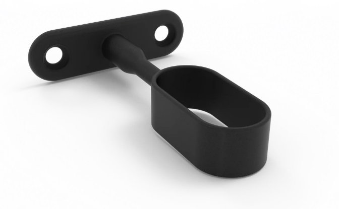 Soporte central negro para perfil OVON
